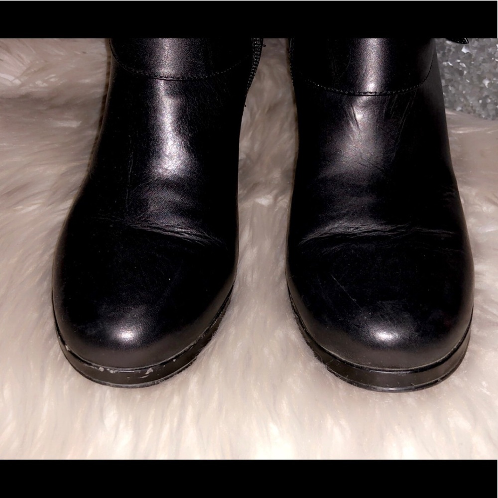 hanley leather tall moto boots